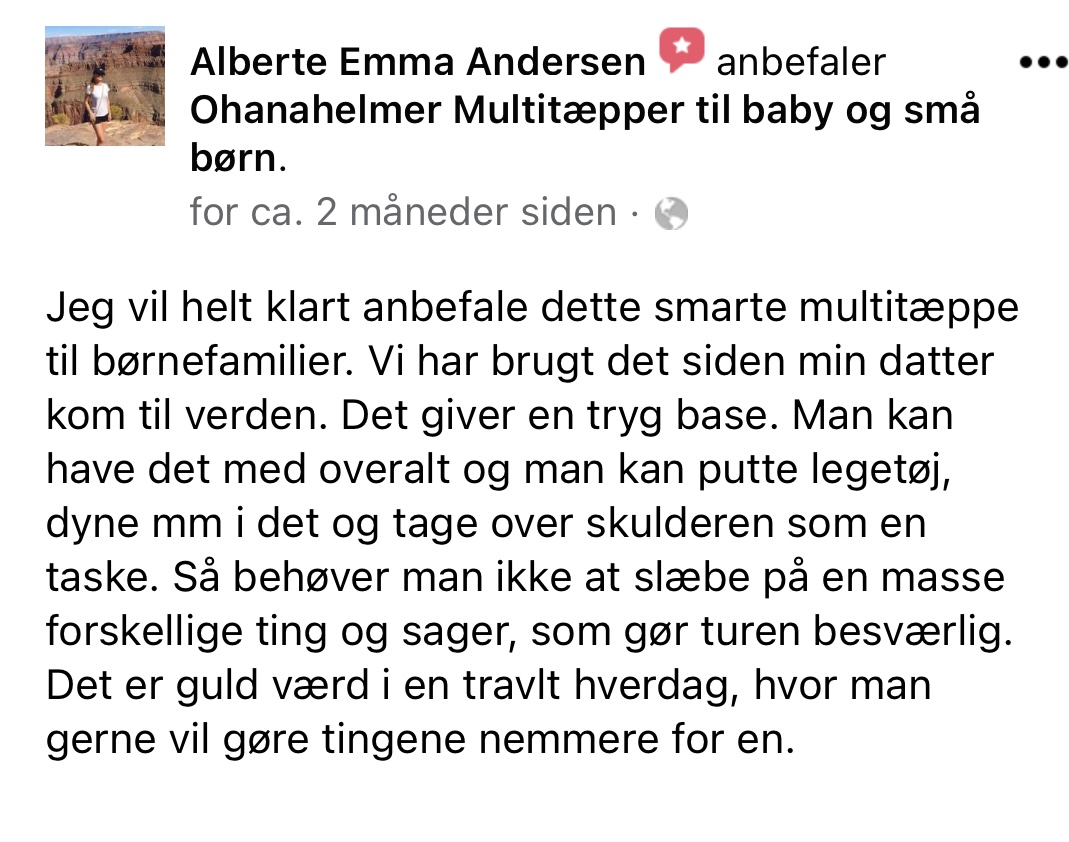 udtalelse om multifunktionelt legetæppe Alberte