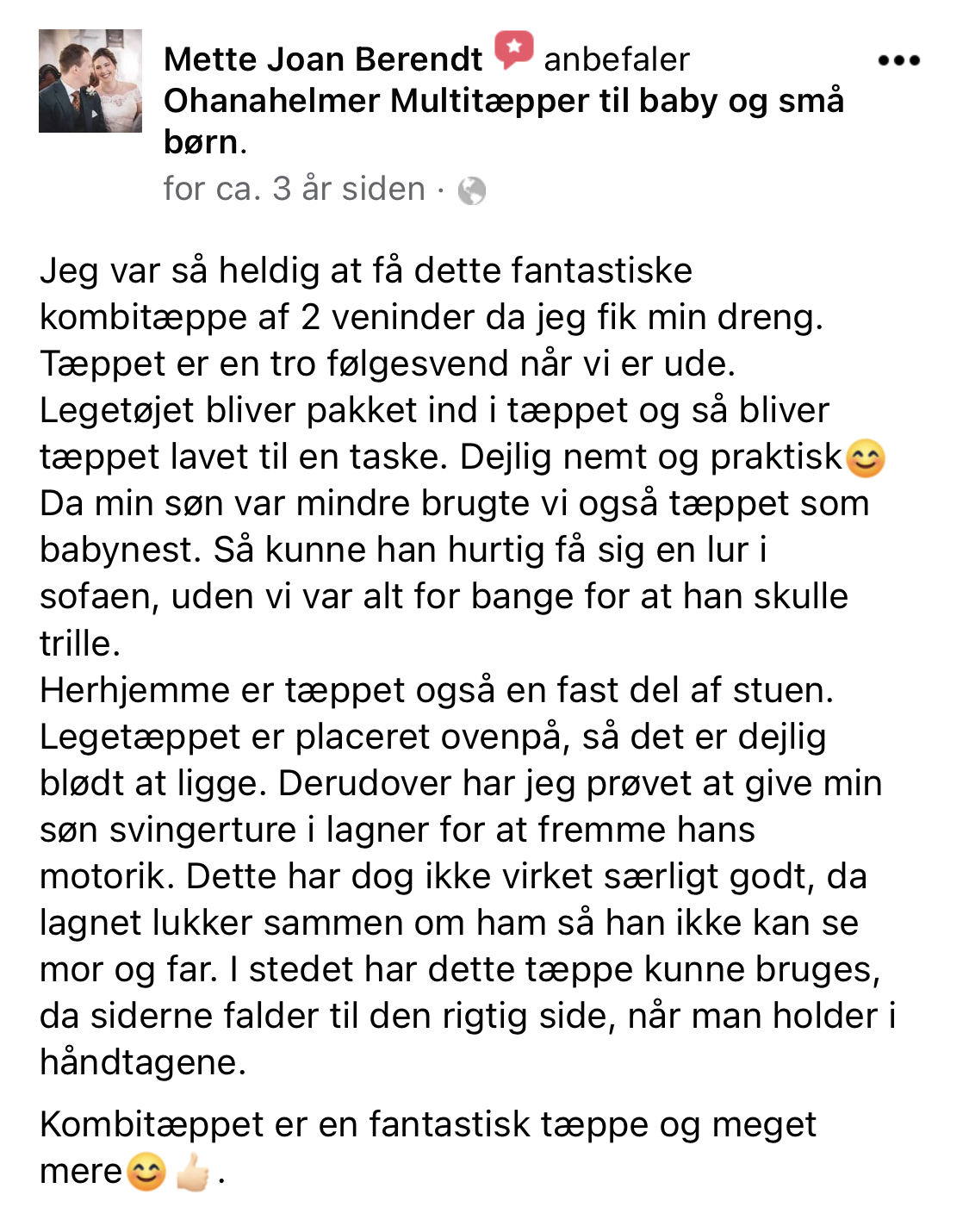 udtalelse om multifunktionelt legetæppe